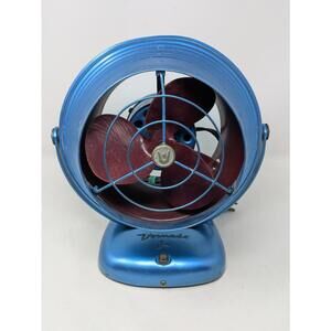 Vintage Vornado Jr Atomic Blue Mid Century Modern Fan 14C2-Excellent